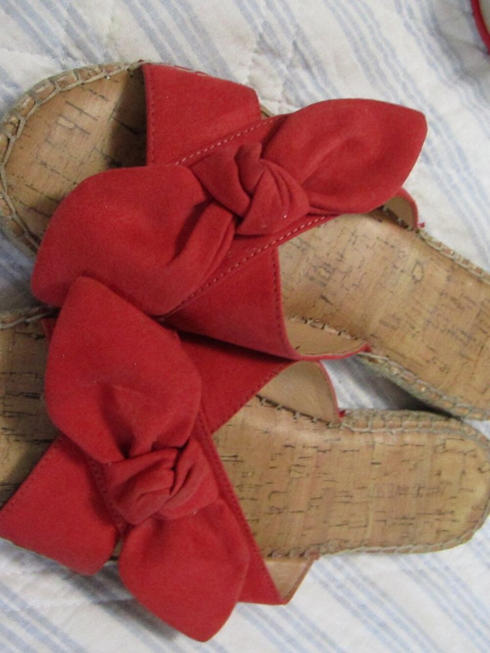 Nine West Red Bow Slide Sandals